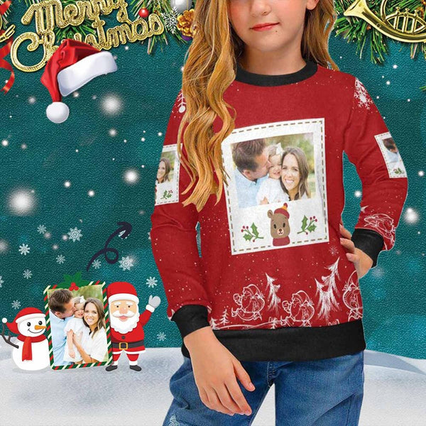 Custom Photo Sweaters Christmas Photo Frame Personalised Girls Sweater