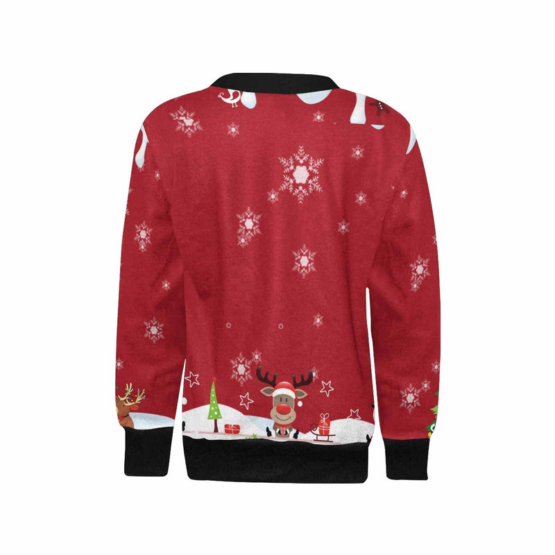 Custom Sweaters with Text Ugly Christmas Sweater Merry Christmas Personalised Girl's All Over Print Crew Neck Sweater