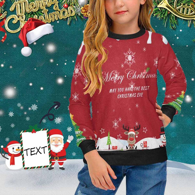 Custom Sweaters with Text Merry Christmas Personalised Girl's Sweater