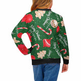 Personalized Sweater Ugly Christmas Sweater Custom Name Merry Christmas Girl's All Over Print Crew Neck Sweater