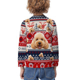 Custom Pet Face Christmas Kids' All Over Print Sweatshirt