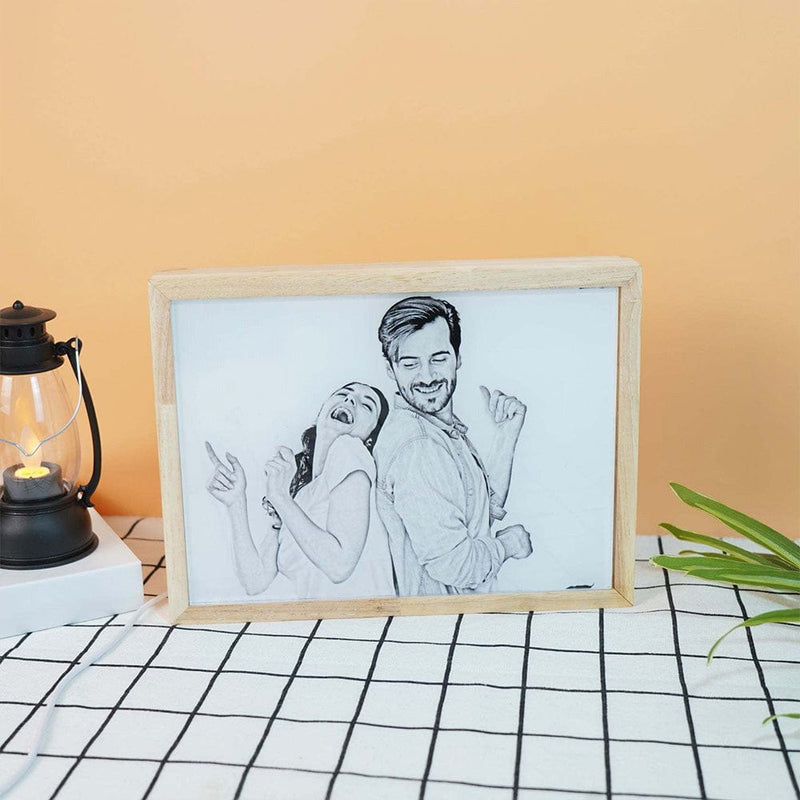 Custom Photo Night Light Gift LED Light Sketch Painting Frame