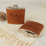 Personalized Leather Flask 6 OZ Custom Name Happy Father's Day Hip Flask for Father's Day Gift for Dad Personalized Gift for Him