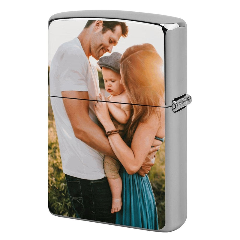 Custom Photo&Text Metal Duplex Printing Lighter Housing Personalized Lighter Case Father's Day Gift