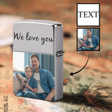 Custom Photo&Text Metal Lighter Housing Father's Day Gift