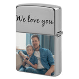 Custom Photo&Text Metal Single-Sided Printing Lighter Housing Personalized Lighter Case Father's Day Gift