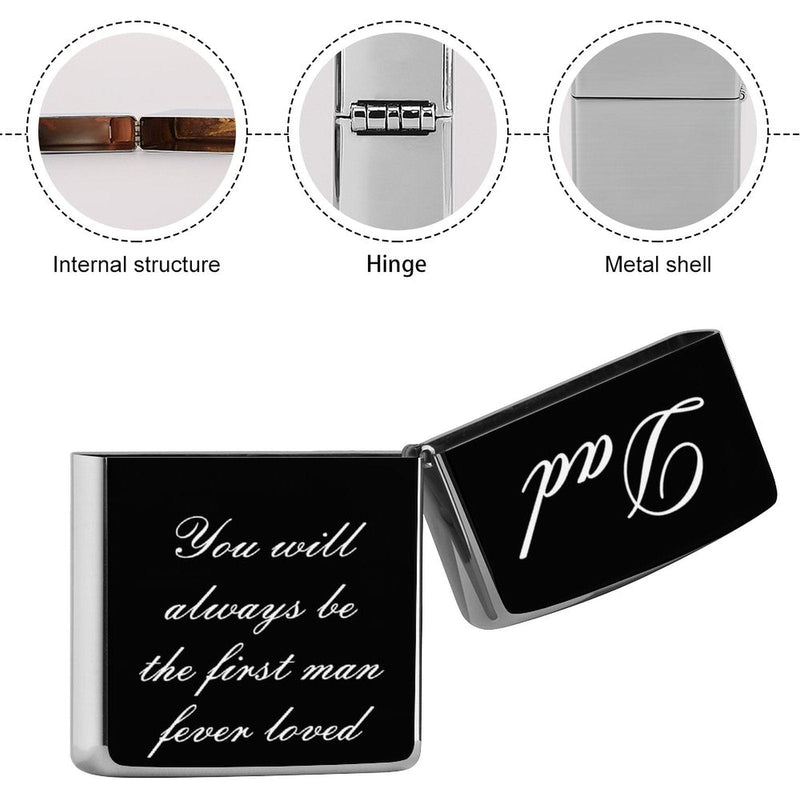 Custom Text Metal Single-Sided Printing Lighter Housing Personalized Lighter Case Father's Day Gift