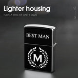 [Free Shipping]Custom Text&Letter Metal Single-Sided Printing Lighter Housing Personalized Lighter Case Father's Day Gift