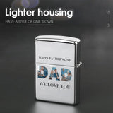 [Upload 3 Photos] Custom Photo Metal Single-Sided Printing Dad Lighter Housing Personalized Lighter Case Father's Day Gift