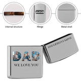 [Upload 3 Photos] Custom Photo Metal Single-Sided Printing Dad Lighter Housing Personalized Lighter Case Father's Day Gift