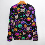 Custom Face Round Neck Sweater for Men Photo Ugly Sweater Halloween Pattern Long Sleeve Lightweight Sweater Tops