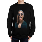 Custom Photo Round Neck Sweater for Men Simple Black Long Sleeve Lightweight Sweater Tops Personalized Ugly Sweater