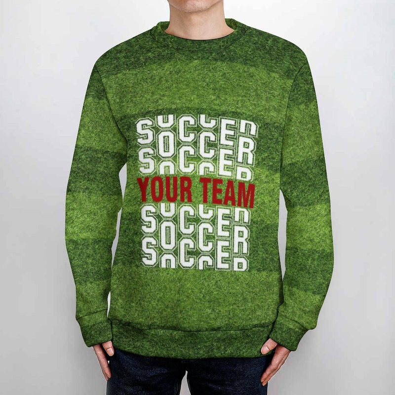 Custom Team Name Round Neck Sweater for Men Ugly Sweater FIFA World Cup Soccer Football Long Sleeve Lightweight Sweater Tops