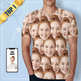 [Best Selling] Customised Face Shirt Design Seamless Men's All Over Print T-shirt for Anniversary Gift