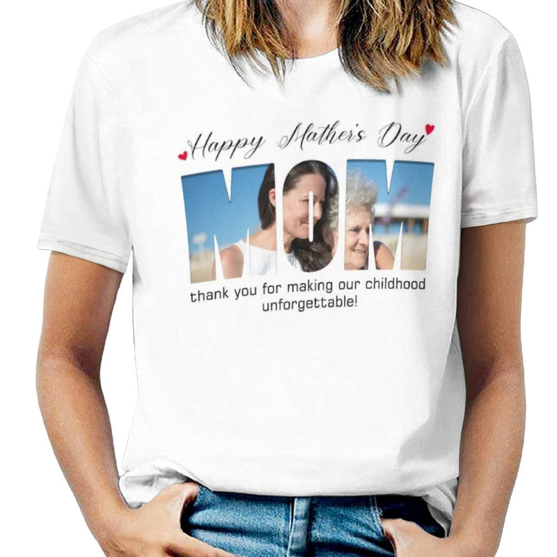 [Upload 1 Photo] Custom Happy Mother's Day Father's Day Family Photo Collage Light Shirts Gift For Mom/Dad/Grandma/Grandpa