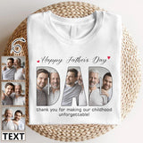 [Upload 3 Photo] Custom Happy Mother's Day Father's Day Family Photo Collage Light Shirts Gift For Mom/Dad/Grandma/Grandpa