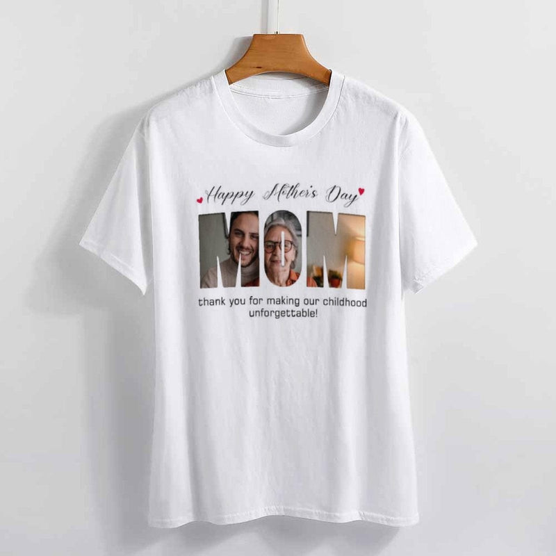 [Upload 1 Photo] Custom Happy Mother's Day Father's Day Family Photo Collage Light Shirts Gift For Mom/Dad/Grandma/Grandpa