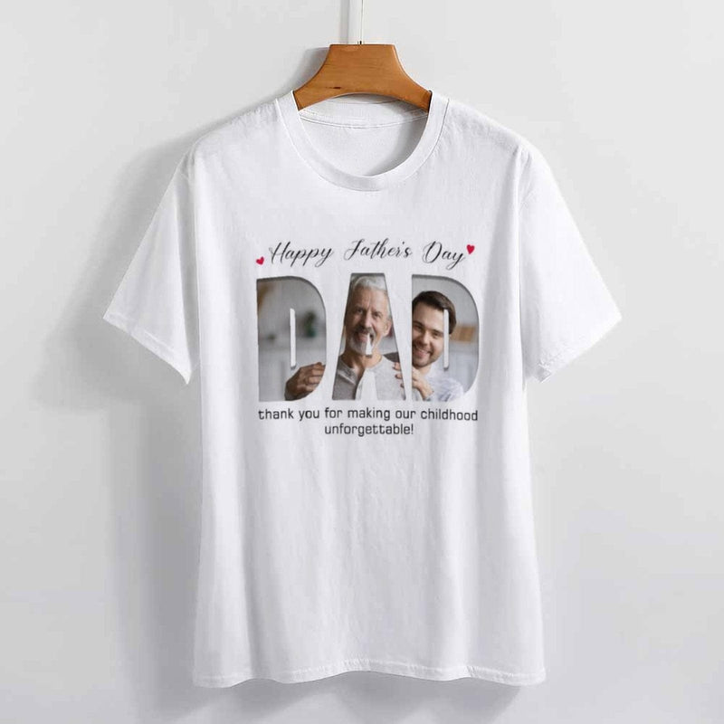 [Upload 1 Photo] Custom Happy Mother's Day Father's Day Family Photo Collage Light Shirts Gift For Mom/Dad/Grandma/Grandpa