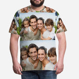 Custom Photo Shirts Happy Family Men's All Over Print T-shirt with Personalized Pictures