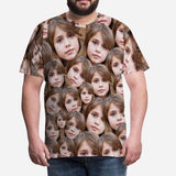 Custom Shirts with Daughter Faces Men's All Over Print T-shirt Personalized Put Your Face on A Tee for Father