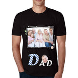 Custom Shirts with Family Photo Men's All Over Print T-shirt with Personalized Pictures for Father's Day