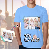 Custom Shirts with Family Photo Men's All Over Print T-shirt with Personalized Pictures for Father's Day