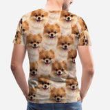 Personalized Seamless Face Tee Cute Dog Put Your Dog on A Shirt Custom Men's All Over Print T-shirt for Him