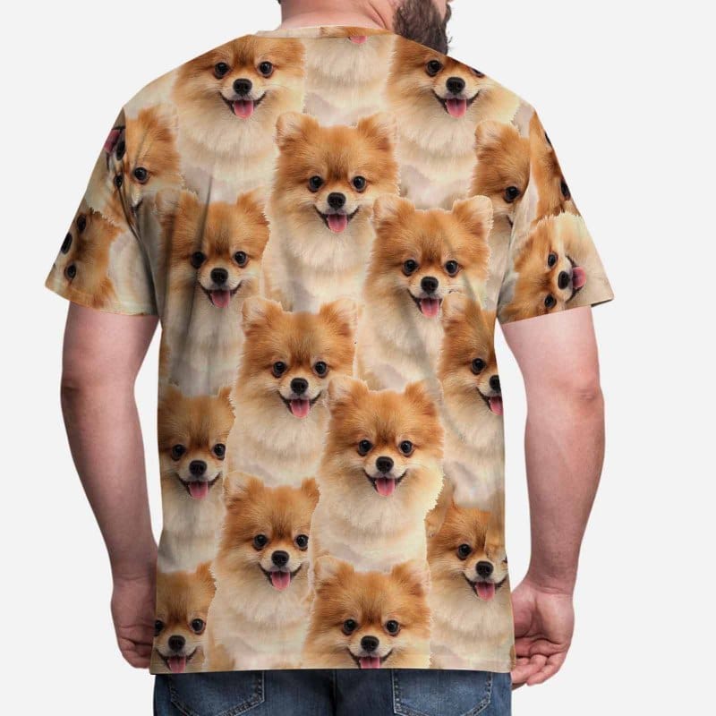 Personalized Seamless Face Tee Cute Dog Put Your Dog on A Shirt Custom Men's All Over Print T-shirt for Him