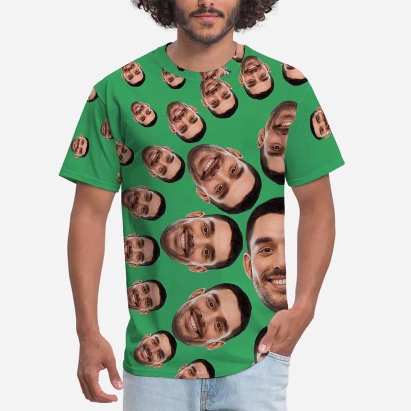 Shirts with Personalized Pictures Custom Face Men's All Over Print T-shirt for Boyfriend