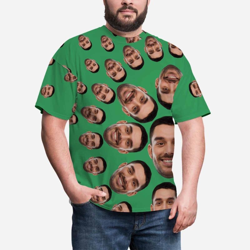 Shirts with Personalized Pictures Custom Face Men's All Over Print T-shirt for Boyfriend