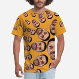 Shirts with Personalized Pictures Custom Face Men's All Over Print T-shirt for Boyfriend