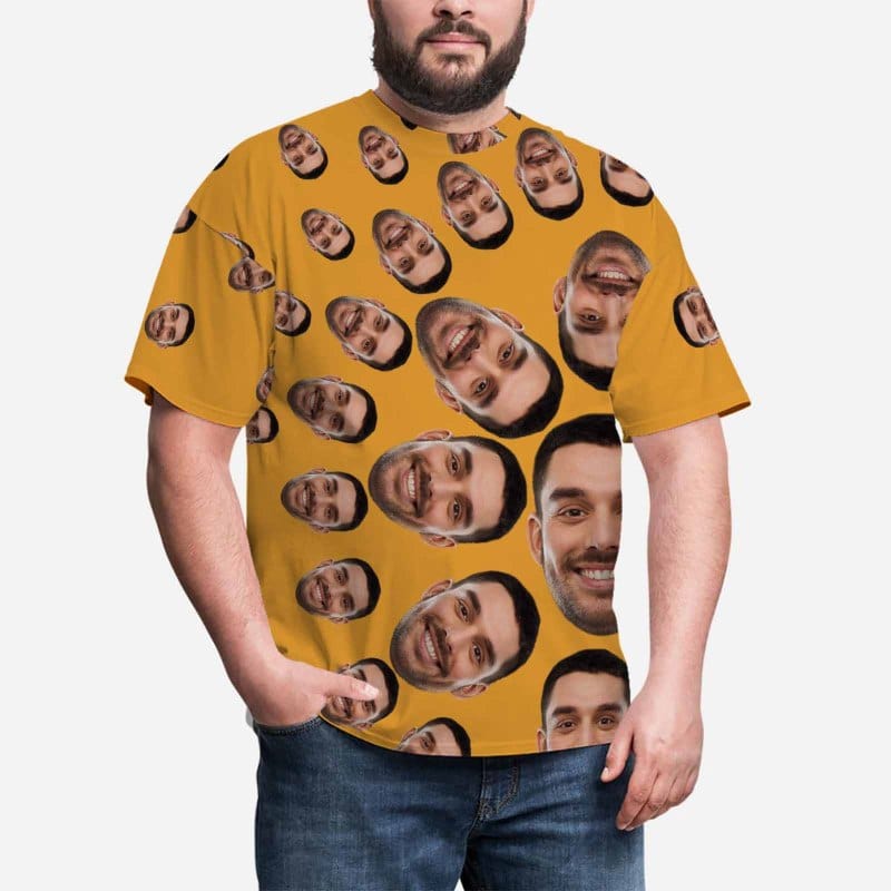 Shirts with Personalized Pictures Custom Face Men's All Over Print T-shirt for Boyfriend