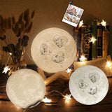 Custom Photo Heart Engraved Moon Lamp