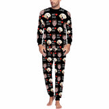 Custom 2 Photo Face Pajamas Happy Father's Day For We DAD Men's Long and Short Pajama Set Gift For Family