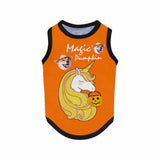 Custom Face Magic Pumpkin All Over Print Pet Tank Top Personalized Pet Clothes Dog T Shirt With Your Photo