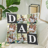 Custom Photo Family Pillow Case Personalized Collage Throw Pillow Cover for Dad