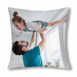 Custom Photo Pillow Case Dad & Daughter Happiness Throw Pillow Cover