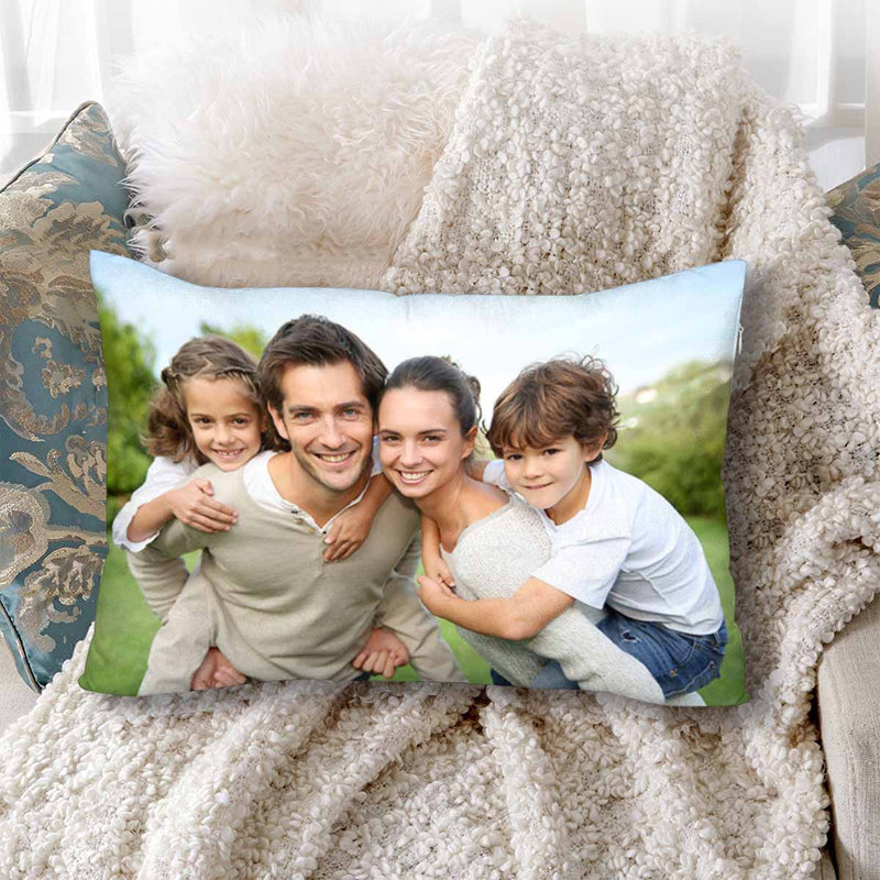 Custom Simple Rectangle Pillow Case Personalized Photo Pillow Cover