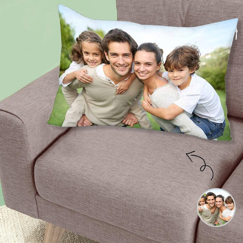 Custom Simple Rectangle Pillow Case Personalized Photo Pillow Cover