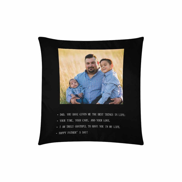 Pillow Case with Custom Photo Personalized Letter To Dad Throw Pillow Cover