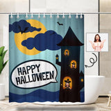 Custom Photo Halloween Castle Shower Curtain 66inx72in