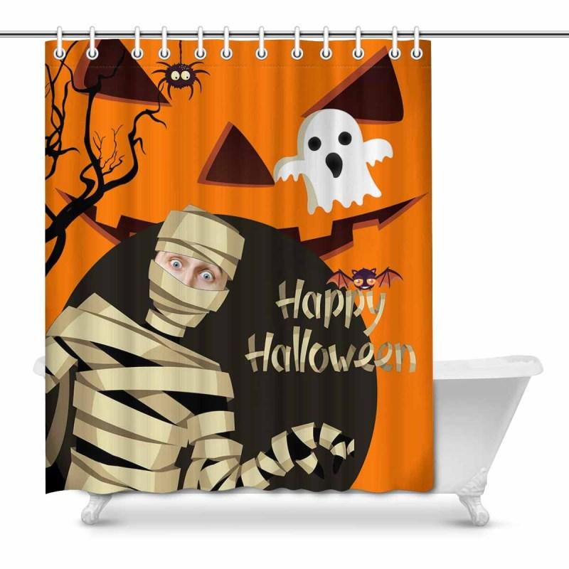 Custom Photo Halloween Mummy Shower Curtain 66inx72in