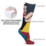 Father's Day-Custom Face Sublimated Crew Socks Best Dad Personalized Pohto Face on Socks All Over Print Gift Unisex