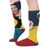 Father's Day-Custom Face Sublimated Crew Socks Best Dad Personalized Pohto Face on Socks All Over Print Gift Unisex