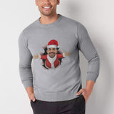 [High Quality]Custom Face Christmas Round Neck Sweater for Men Personalized Long Sleeve Ugly Sweater Tops