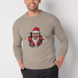 [High Quality]Custom Face Christmas Round Neck Sweater for Men Personalized Long Sleeve Ugly Sweater Tops