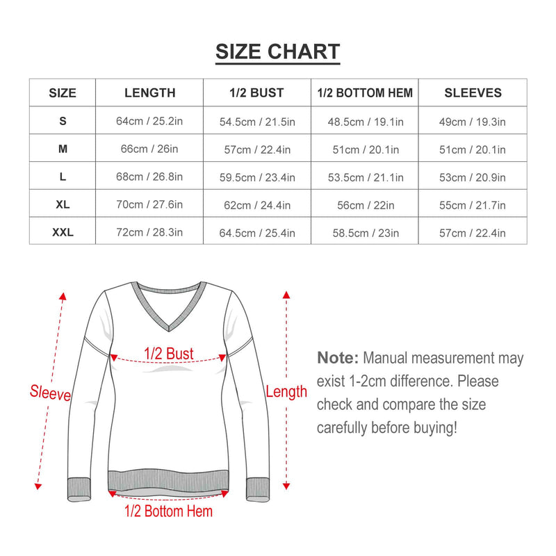 Custom Face V-Neck Sweater for Women Funny Christmas Design Custom Face Ugly Christmas Sweater Long-Sleeve Pullover Sweater