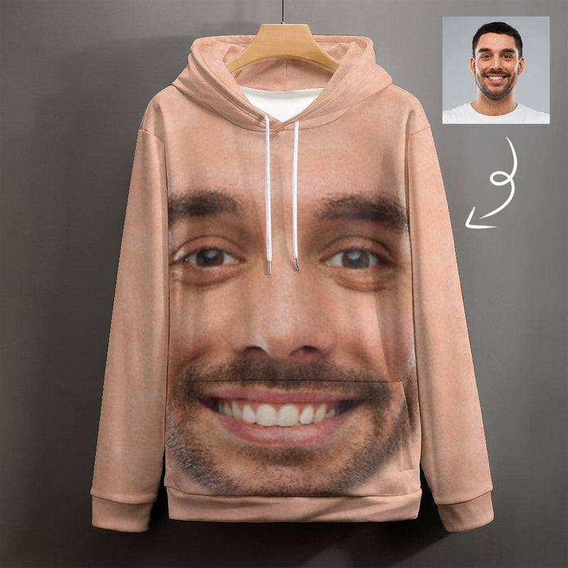 Custom Face Round Neck Sweater for Men Funny Big Face Long Sleeve Lightweight Sweater Tops Ugly Sweater With Photo