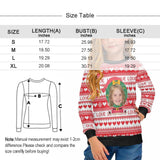 Custom Face Sweater Christmas Hat Personalised Girl's All Over Print Crew Neck Sweater Custom Ugly Sweater For Christmas