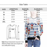 Custom Face Sweater Christmas Deer Tree White Personalized Women's All Over Print V-Neck Pullover Sweater Custom Face Ugly Christmas Sweater With Photo